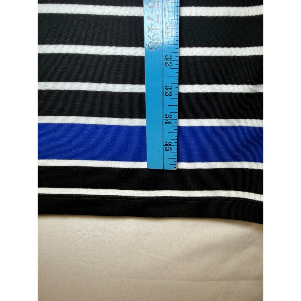 Lauren Ralph Lauren Striped Sheath Dress Faux Leather Nautical Professional M - Picture 6 of 8